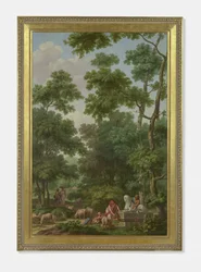 Paisagem árcade com uma esfinge